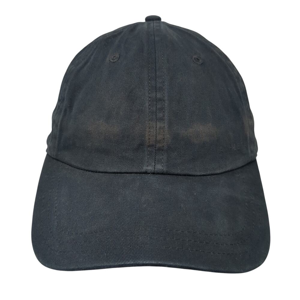 Athleta Slideback Baseball Cap Black One Size Adjustable Vented Holes Blank